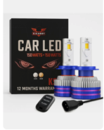 Yellow/White 300 Watt H8/H9/H11 Fitting LED Headlight Bulb is designed for cars, motorbikes, trucks, and vans, operating at 12 V with 300 W power. It is universally compatible for both bikes and cars and comes as a pack of 2 [AA1096/113]