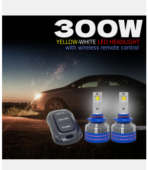 Yellow/White 300 Watt H8/H9/H11 Fitting LED Headlight Bulb is designed for cars, motorbikes, trucks, and vans, operating at 12 V with 300 W power. It is universally compatible for both bikes and cars and comes as a pack of 2 [AA1096/113] - Image 2
