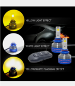 Yellow/White 300 Watt H8/H9/H11 Fitting LED Headlight Bulb is designed for cars, motorbikes, trucks, and vans, operating at 12 V with 300 W power. It is universally compatible for both bikes and cars and comes as a pack of 2 [AA1096/113] - Image 4