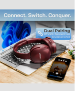 Trinity 2 with Dual Pairing, ENC, Fast Charge, 50H Battery, Rubber Finish, v5.3 Bluetooth Headset (Bordeaux Maroon, On the Ear) [AA1096/116] - Image 3