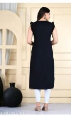 JEMCY New 100%Cotton Emrodery work A-line Kurti for women - Image 2