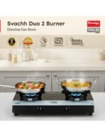 Svachh Duo GTSD 02  with Liftable & Superior Toughened Glass Manual Gas Stove(2 Burners)[AA1100/84] - Image 2