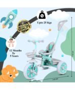 Kids tricycle with Rubber Wheels/Baby Tricycle, Cycle for Kids, kids cycle for age 1,2,3,4,5 Years Tricycle(Green)[AA1100/86] - Image 2