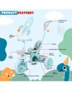 Kids tricycle with Rubber Wheels/Baby Tricycle, Cycle for Kids, kids cycle for age 1,2,3,4,5 Years Tricycle(Green)[AA1100/86] - Image 3