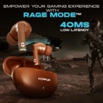 HOPPUP AirDoze S40 Earbuds with 13MM Drivers, 40H Playtime, Rage Mode,ENC & Type-C Bluetooth (Chocolate Brown, True Wireless) - Image 2