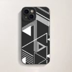 Monochrome Geometric Vibes Silicone Case for Apple iPhone Series - Image 2
