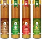 Chandan, Mogra, Rose, Pineapple Agarbatti Jar(4x100) 400gm. 0% Charcoal Incense Dhoop (pack of 400) [AA1100/8]