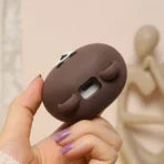 Setster Silicone Press Stud Headphone Case For Charger case 18w and 20w iphone 11 12 13 14 15 Pro Max (iPhone Charger Cover For 18W/20W | Cartoon Character Design BROWN PANDA) - Image 4