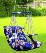 Cotton Swing for Kids , Chair Jhula 1-3 Years Old Babies with Safety Belt Swings ( Blue)