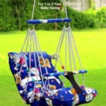 Cotton Swing for Kids , Chair Jhula 1-3 Years Old Babies with Safety Belt Swings ( Blue)