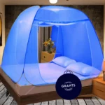 గ్రాంట్స్ Double and King size bed 6x6 6.5x6.5 7x7 ft పెద్దల కోసం కాటన్ దోమ తెర (స్మూత్ బ్లూ)(AA1103/76)