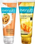 Everyuth Naturals Exfoliting Walnut Scrub (100g), Golden Glow Peel off Mask (100g) (2 Items in the set)