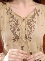 Anouk Tie Up Neck Floral Embroidered Liva Straight Kurta[AA1097/50] - Image 4