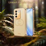 Vaku Luxos® Skylar Back Cover for Vivo V27 with Leather Pattern Gold Electroplated Soft TPU Cover Shockproof Protective Case- Gold [AA1096/129] - Image 4