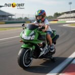 Battery Operated Bike for Kids with Foot Accelerator & Music & Training Wheels Bike Battery Operated Ride On (Green) [AA1096/96] - Image 3