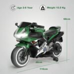 Battery Operated Bike for Kids with Foot Accelerator & Music & Training Wheels Bike Battery Operated Ride On (Green) [AA1096/96] - Image 4