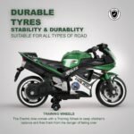 Battery Operated Bike for Kids with Foot Accelerator & Music & Training Wheels Bike Battery Operated Ride On (Green) [AA1096/96]