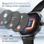 Pebble Hive Octa Display Smartwatch | BT Calling | Functional Rotating Crown | Multi Sports Modes | Sleep Monitoring | Health Suite | Customizable Watch Faces | in-Built Games & World Clock - Black [AA1096/135] - Image 2