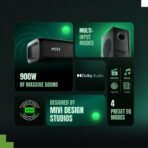 Mivi Fort Sonic 900 Soundbar, Dual Subwoofers, Dolby Audio, 5.2 Channel 900 W Bluetooth Soundbar (Black, Silver, 5.2 Channel) [AA1096/82] - Image 3