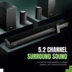 Mivi Fort Sonic 900 Soundbar, Dual Subwoofers, Dolby Audio, 5.2 Channel 900 W Bluetooth Soundbar (Black, Silver, 5.2 Channel) [AA1096/82]