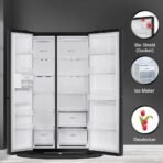655 L Frost Free Side by Side Refrigerator  with Smart Inverter Compressor, Smart Diagnosis, Express Freezing & Multi Digital Sensors (Western Black, GL-B257HWBY) [AA1096/70] - Image 3