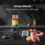 NUTRI BLENDER 400 W Juicer Mixer Grinder (Blend – Nutri blender || Smoothie Maker | 2 Jars | Black & turquoise blue) [AA1096/81]