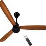 Renesa Prime Remote|High Air Delivery|LED Speed Indicator|Low Noise|Sleek Design with 3 Year Warranty BLDC Motor with Remote 1200 mm Ceiling Fan (5 Star | Honey Maplewood | Pack of 1) [AA1096/77]