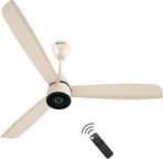 Renesa Prime Remote|High Air Delivery|LED Speed Indicator|Low Noise|Sleek Design with 3 Year Warranty BLDC Motor with Remote 1200 mm Ceiling Fan (5 Star | Seasand Ivory | Pack of 1) [AA1096/76]