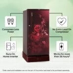 185 L Direct Cool Single Door 4 Star Refrigerator with Base Drawer  with Smart Inverter Compressor, Auto Smart Connect, Fast Ice Making (Scarlet Euphoria, GL-D199OSEY.ESEZPST) [AA1096/68] - Image 2