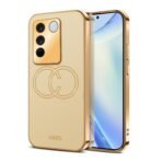 Vaku Luxos® Skylar Back Cover for Vivo V27 with Leather Pattern Gold Electroplated Soft TPU Cover Shockproof Protective Case- Gold [AA1096/129] - Image 2