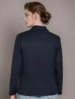 women solid single breasted blazer blue size S - Image 2