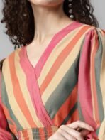 Krunal Raiyani Women Striped Daily Anarkali Kurta[AA1097/47]