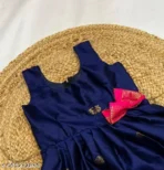 South Indian Pattu Frock,Pattu Pavadai Frock for Baby Girl,Cotton Silk Traditional Frock with Tassels(6 to 12 months) - Image 5