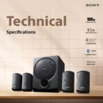 SONY New SA-D40M2 All In One 4.1ch Home Theatre system with Powerful Subwoofer 100 W Bluetooth Home Audio Speaker (Black, 4.1 Channel)[AA1097/87] - Image 4