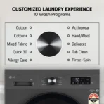 9 kg 5 Star, Inverter Direct Drive Technology, 6 Motion DD, Reduce germs & allergens with steam cycles, In-built Heater, Touch Panel Fully Automatic Front Load with In-built Heater Black, Grey (FHB1209Z2M) [AA1096/40] - Image 3