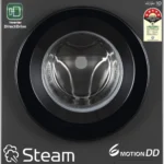 7 kg 5 Star, Inverter Direct Drive Technology, 6Motion DD,Reduce germs & allergens with steam cycles , In-built Heater & Touch Panel Fully Automatic Front Load With In-built Heater Black, Grey (FHB1207Z2M) (AA1102/40)