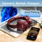 TRIGGR Trinity 2 with Dual Pairing, ENC, Fast Charge, 50H Battery, Rubber Finish, v5.3 Bluetooth Headset (Bordeaux Maroon, On the Ear)[AA1097/97] - Image 2