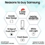 183 L Direct Cool Single Door 4 Star Refrigerator with Base Drawer with Digital Inverter (RR20C1824CU/HL) (AA1104/87) - Image 2