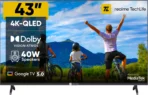 109 cm (43 inch) QLED Ultra HD (4K) Smart Google TV 2025 Edition with Dolby Atmos , and 40 w downfiring speaker (43UHDQRVSAQ) [AA1102/114]