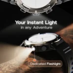 GOBOULT Tuff Hawk 1.39" HD Display , Working Crown, Quick Access Torch Smart watches (BLACK STRAP ,FREE SIZE) (AA1104/105) - Image 2