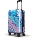 Medium Check-in Suitcase (65 CM) 8 Wheels - Hue 8 Wheels Printed Trolley Bag -Blue [AA1102/252]