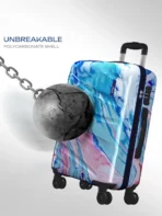 Medium Check-in Suitcase (65 CM) 8 Wheels - Hue 8 Wheels Printed Trolley Bag -Blue [AA1102/252] - Image 5