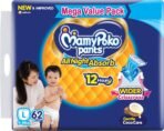 MamyPoko Pants All Night Absorb,Coco Care & 12hr Leakage Protection - L (62 Pieces)