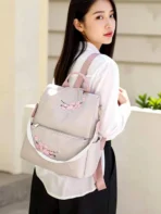 GRABON small 15 l labtab backpack fashion new  flower embroidered artistic national  style ( beige)[AA1098/75] - Image 3