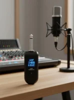 Wireless Microphone Converter Rechargeable XLR Transmitter and Receiver, Compact Microphone Receiver  (Black) [AA1102/179] - Image 4