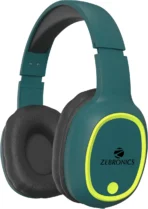 Zeb- Thunder, With 60H Backup, BT v5.3, Gaming Mode, ENC, AUX, mSD, Dual Pairing Bluetooth & Wired Headset ( Teal Green , On the Ear) [AA1102/120]