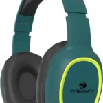 Zeb- Thunder, With 60H Backup, BT v5.3, Gaming Mode, ENC, AUX, mSD, Dual Pairing Bluetooth & Wired Headset ( Teal Green , On the Ear) [AA1102/120]