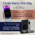 Earl 50dB 6 Mics Hybrid ANC ,Dual Drivers App Support ,Dual Pairing,50 H Battery BlueTooth Headset (obsidian Black )(AA1104/94) - Image 2