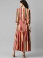 Krunal Raiyani Women Striped Daily Anarkali Kurta[AA1097/47] - Image 2