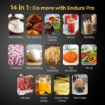 Endura Pro 1000 W Juicer Grinder (Pro with Ball Bearing Functional Food processing watts /6Jar /Black) (AA1104/98) - Image 3